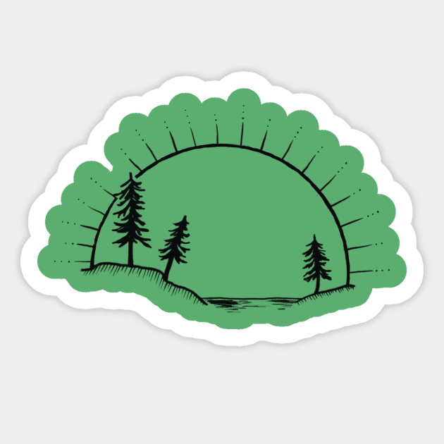 In the forest Sticker by kellyalison